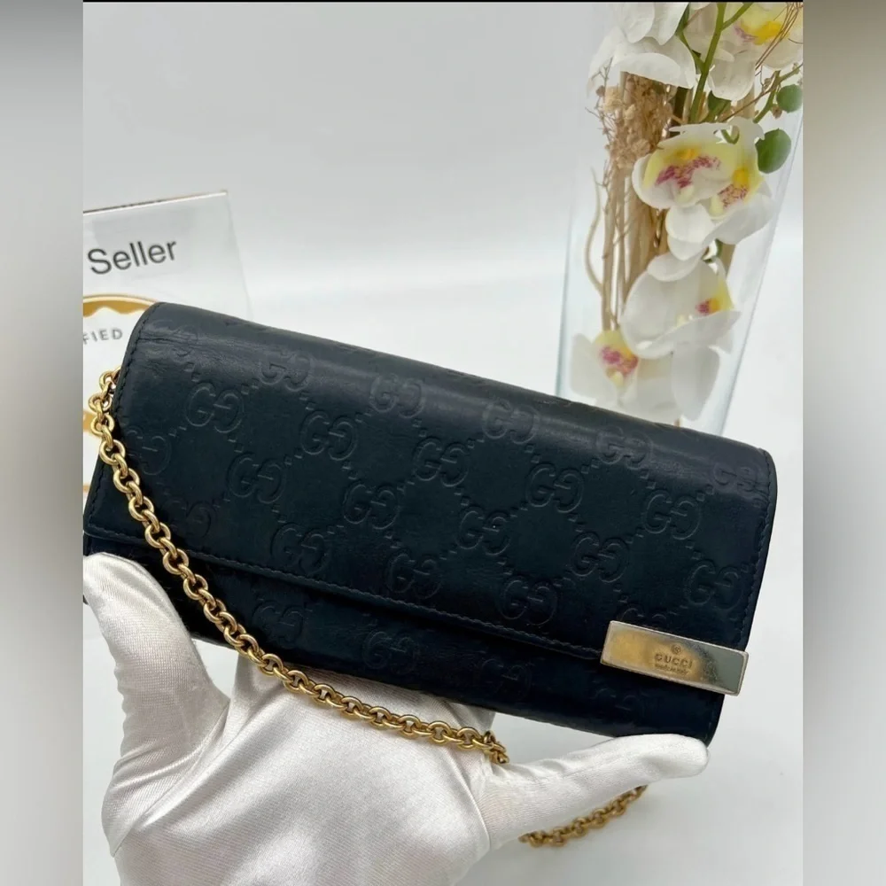 GUCCI. Wallet on chain black monogram - Picture 6 of 12
